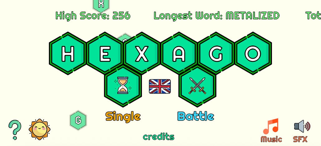 Main Menu · HEXAGO Title Screen